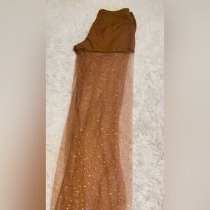 Brown Sequin Maxi Pencil Pants